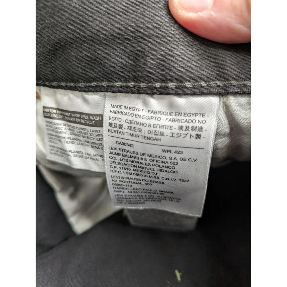 NWT Levi's Men's 501 Original Fit Jean Black 100% Cotton Button Fly
